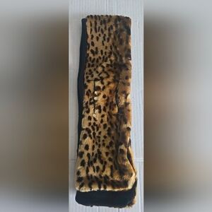 Leopard Print Faux Fur Scarf (31 × 4") (Prime Way)